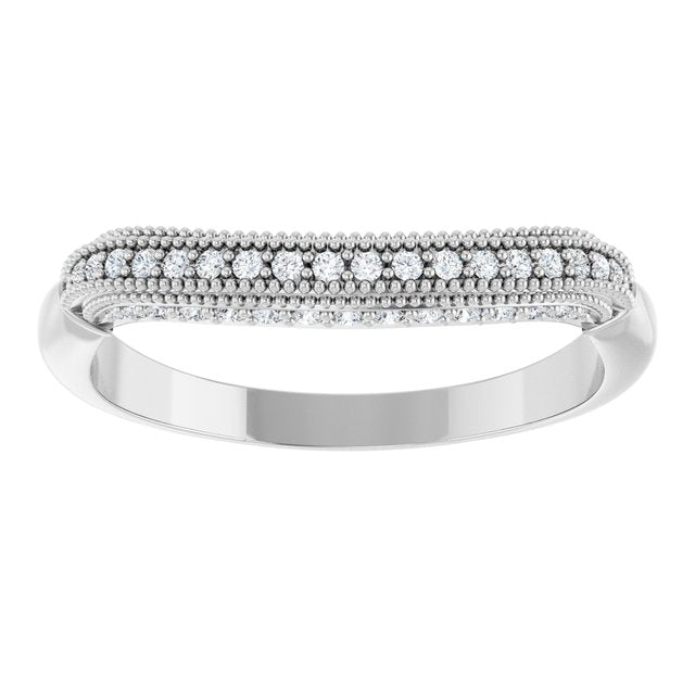 14K White 1/8 CTW Natural Diamond Band