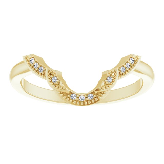 14K Yellow .025 CTW Natural Diamond Matching Band