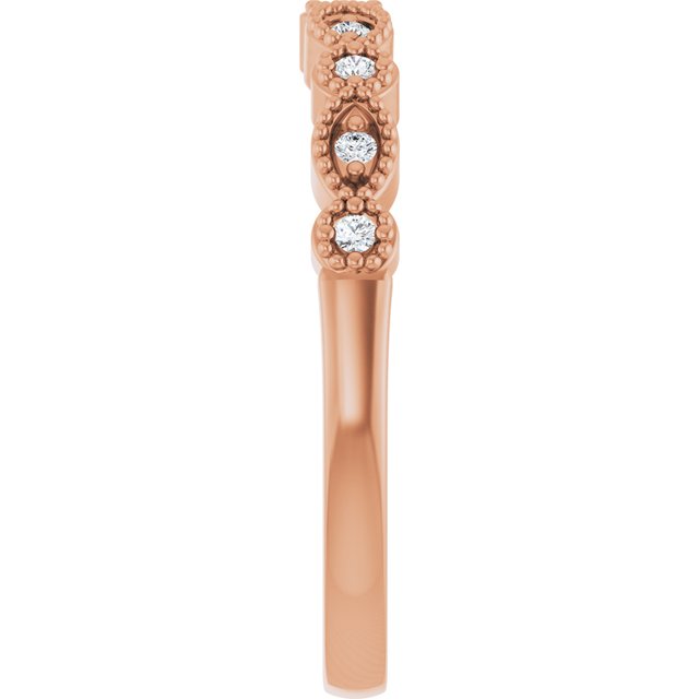 14K Rose .08 CTW Natural Diamond Matching Band