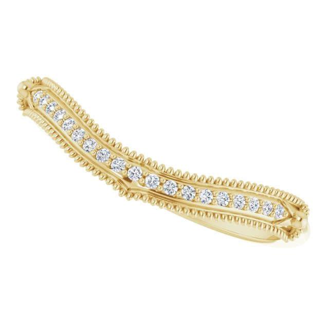 14K Yellow .05 CTW Natural Diamond Vintage-Inspired  Matching Band