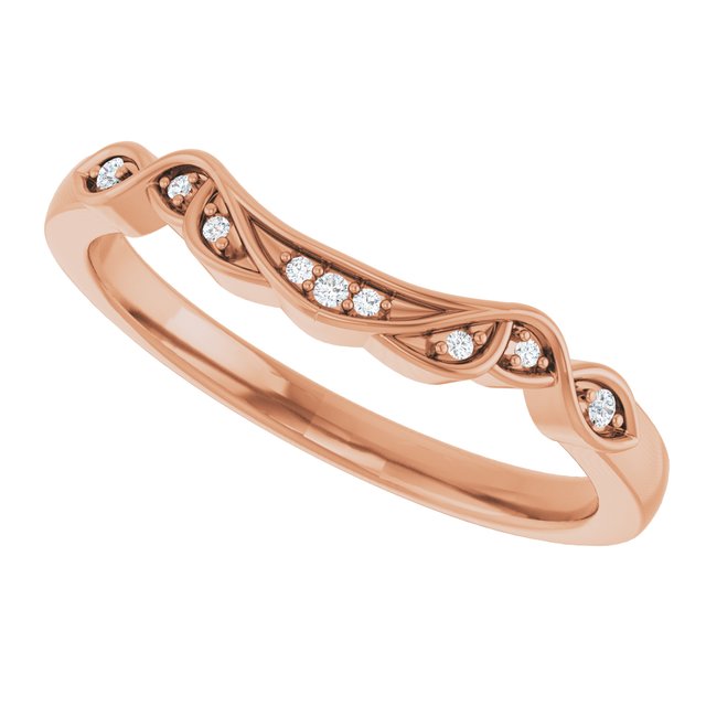 14K Rose .03 CTW Natural Diamond Matching Band