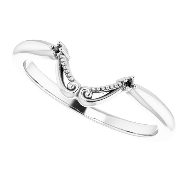 14K White .01 CTW Natural Diamond Band