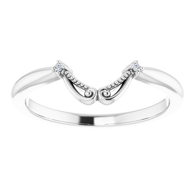 14K White .01 CTW Natural Diamond Band