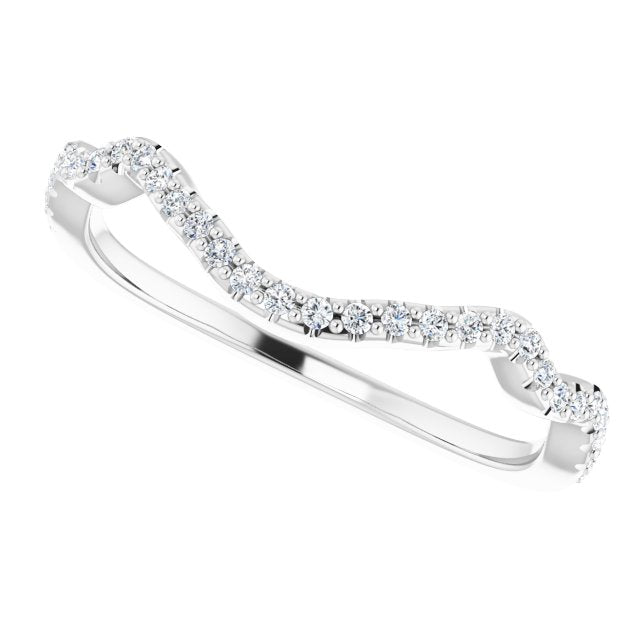 14K White 1/8 CTW Lab-Grown Diamond Band