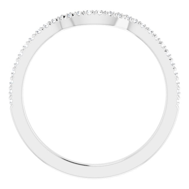 14K White 1/8 CTW Natural Diamond French-Set Matching Band