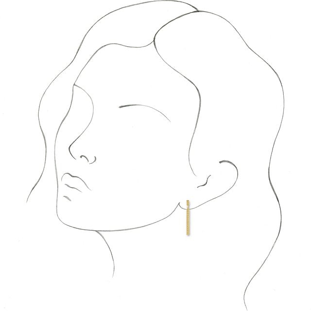 14K Sculptural Bar Earrings