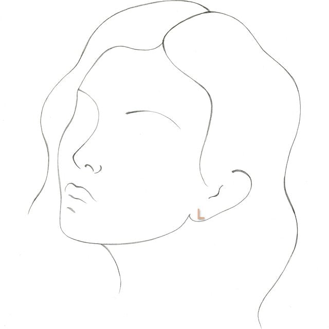 14K Single Initial L Earring