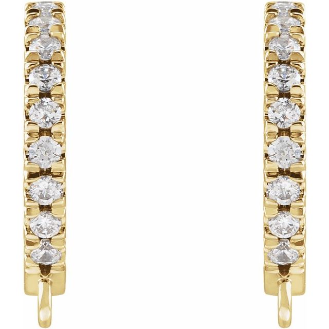 14K .03 CTW Natural Diamond French-Set Hoop Earring Top