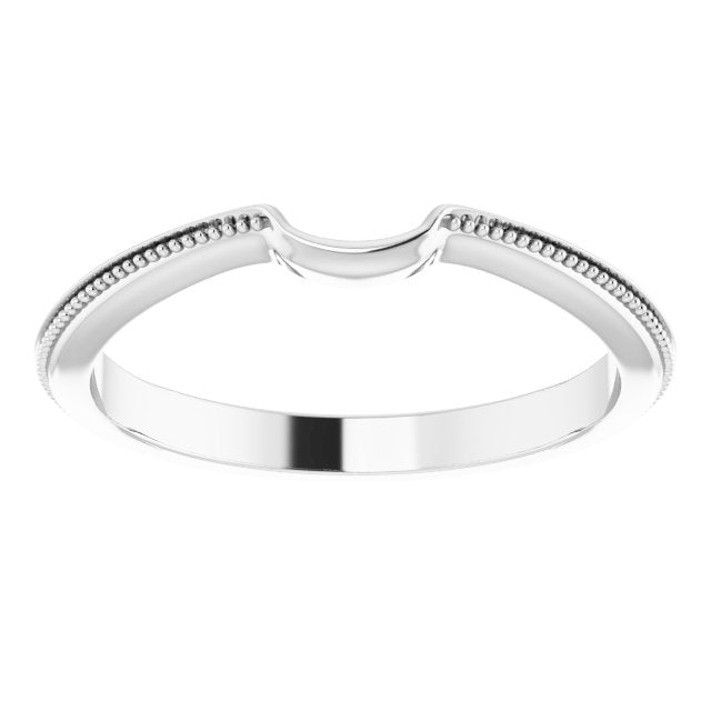 14K White Matching Band for Round Center