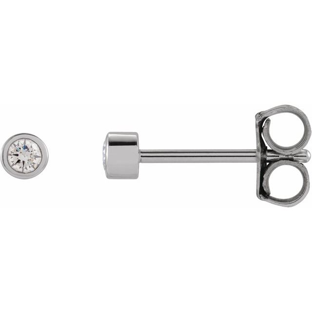 14K .06 CTW Natural Diamond Micro Bezel-Set Earrings