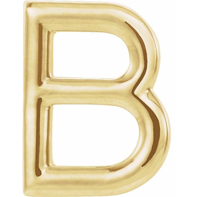 14K Single Initial B Earring
