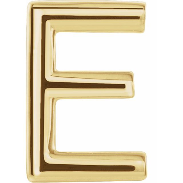 14K Single Initial E Earring