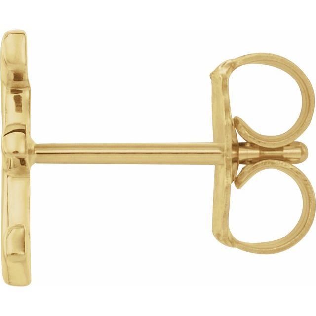 14K Single Initial E Earring