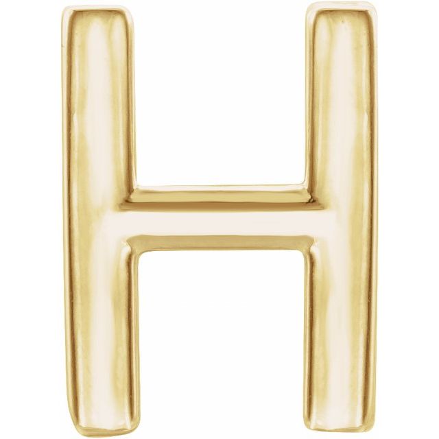 14K Single Initial H Earring