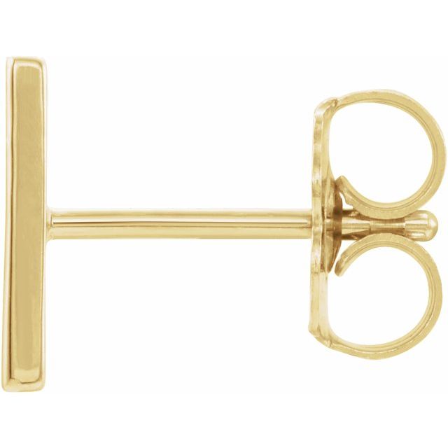 14K Single Initial H Earring