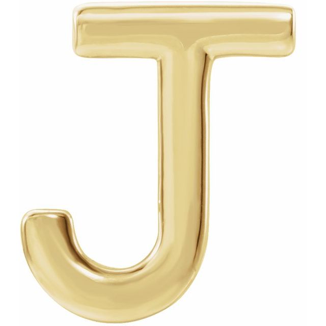 14K Single Initial J Earring
