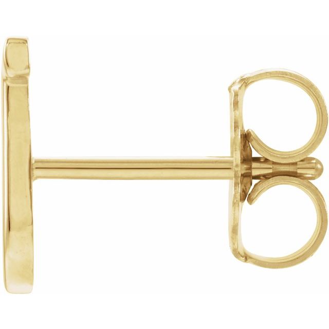 14K Single Initial J Earring