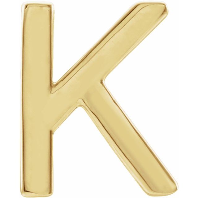 14K Single Initial K Earring