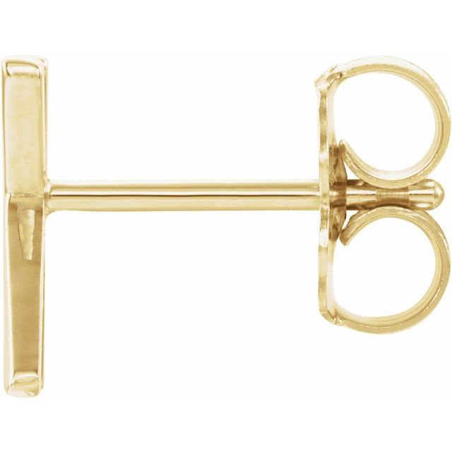 14K Single Initial K Earring
