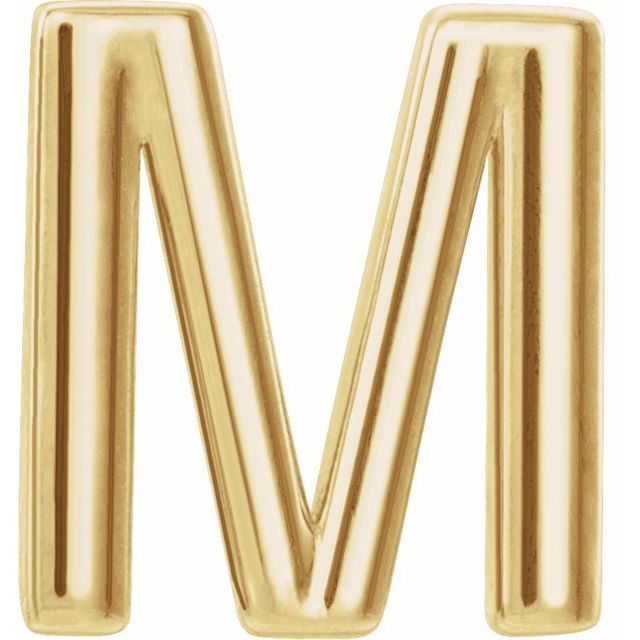 14K Single Initial M Earring
