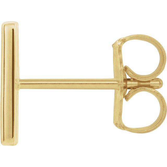 14K Single Initial M Earring
