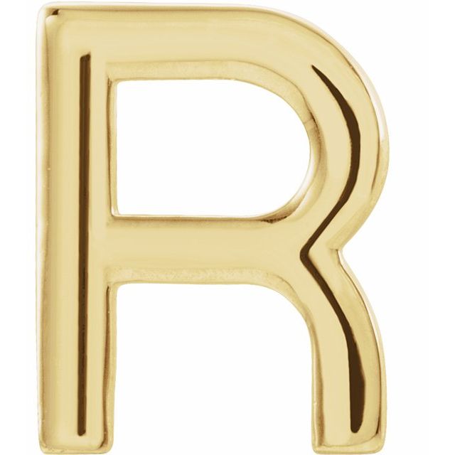 14K Single Initial R Earring