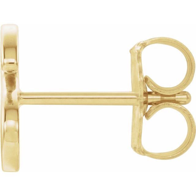 14K Single Initial S Earring
