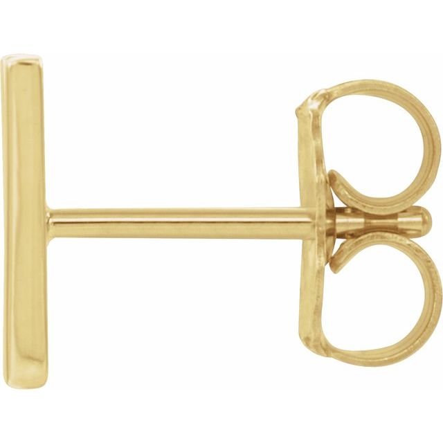 14K Single Initial W Earring