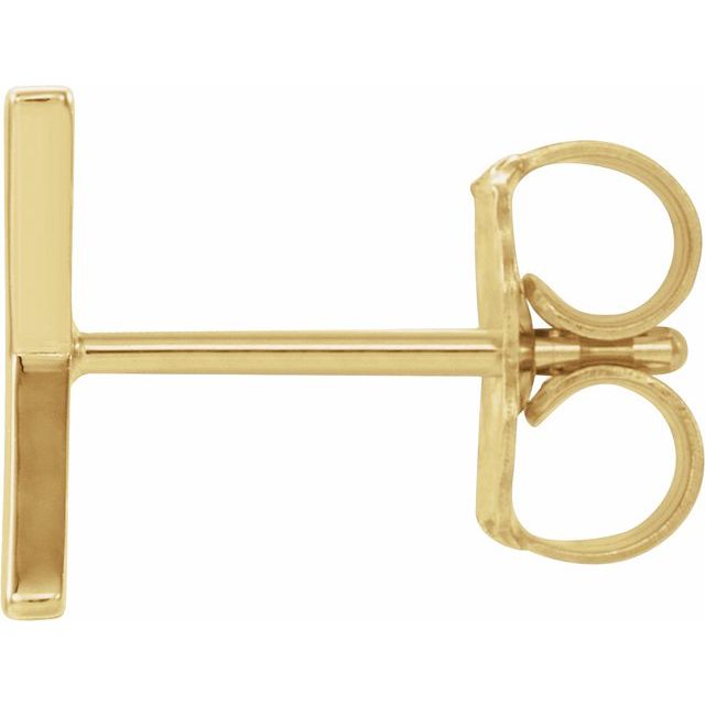 14K Single Initial X Earring