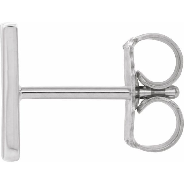Sterling Silver Single Initial W Earring