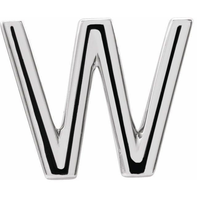 Sterling Silver Single Initial W Earring