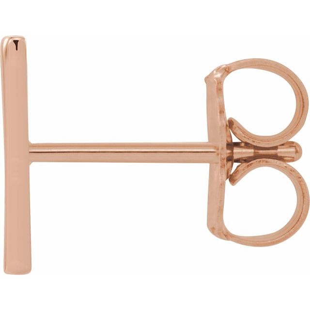 14K Single Initial V Earring