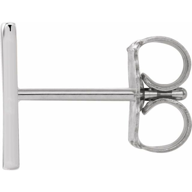 Sterling Silver Single Initial V Earring