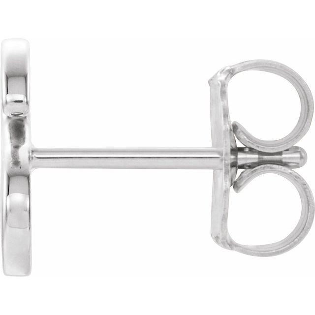 Sterling Silver Single Initial S Earring