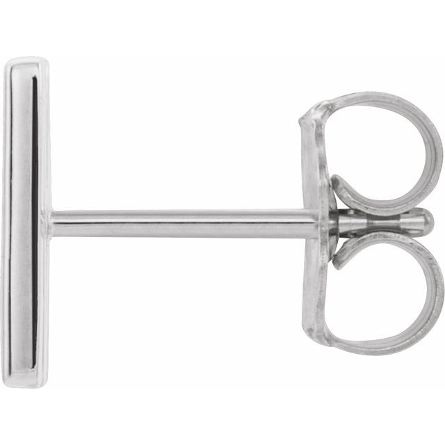 Sterling Silver Single Initial M Earring