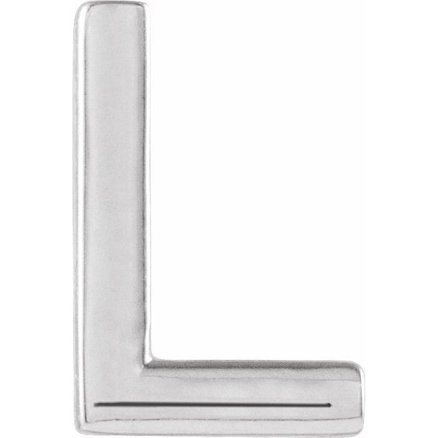 Sterling Silver Single Initial L Earring