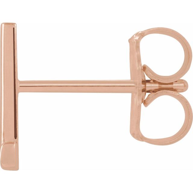 14K Single Initial L Earring