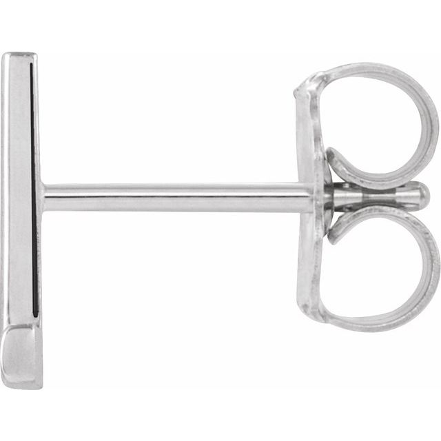Sterling Silver Single Initial L Earring