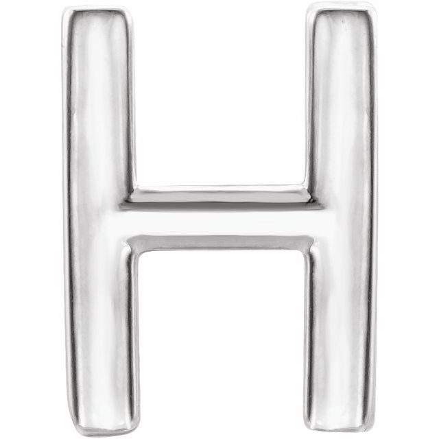 Sterling Silver Single Initial H Earring