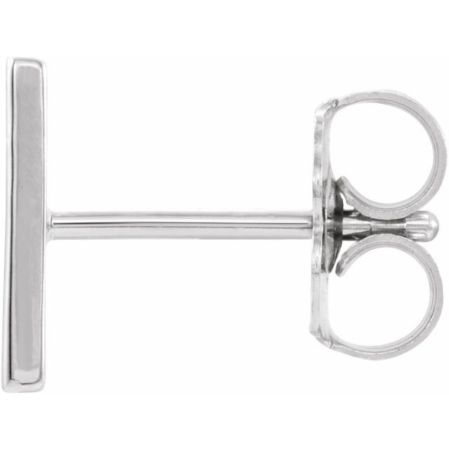 Sterling Silver Single Initial H Earring