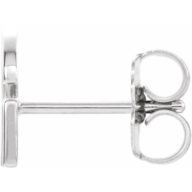 Sterling Silver Single Initial G Earring