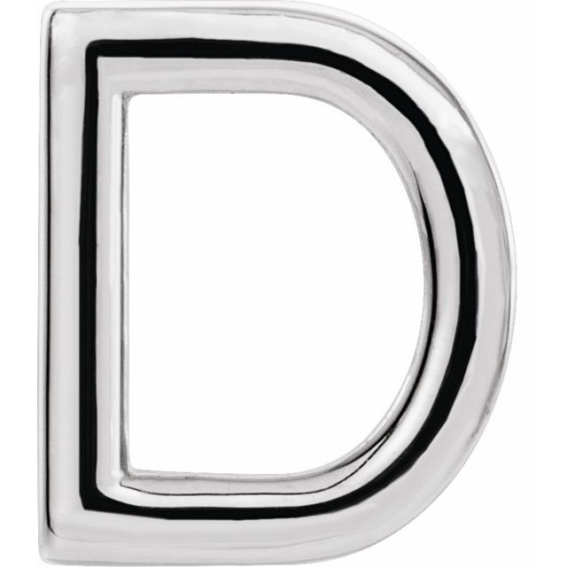 Sterling Silver Single Initial D Earring