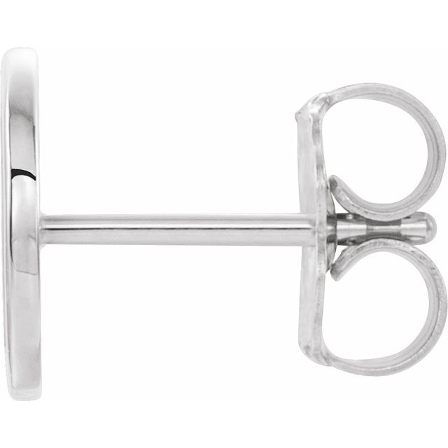 Sterling Silver Single Initial D Earring