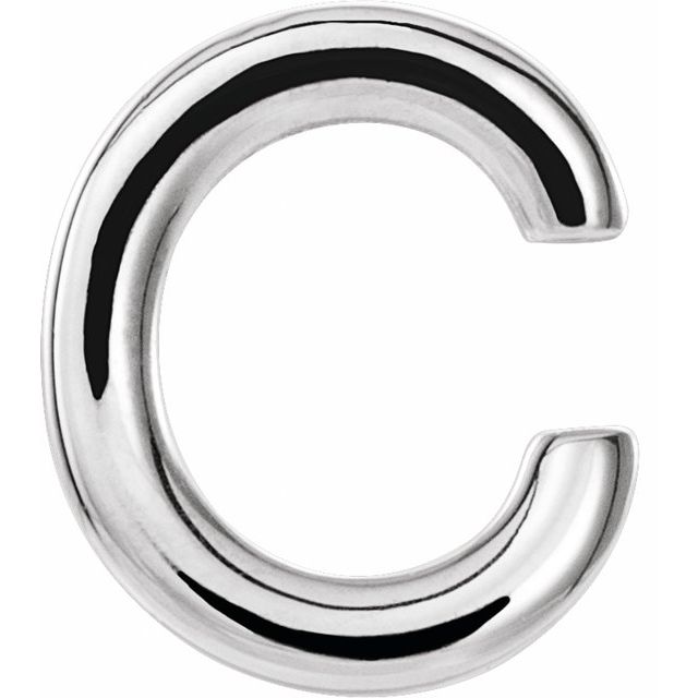 14K Single Initial C Earring