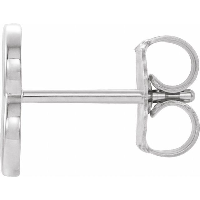 Sterling Silver Single Initial B Earring