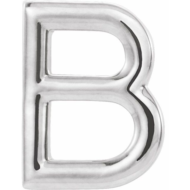 Sterling Silver Single Initial B Earring