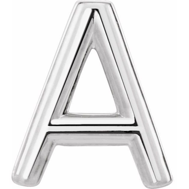 Sterling Silver Single Initial A Earring