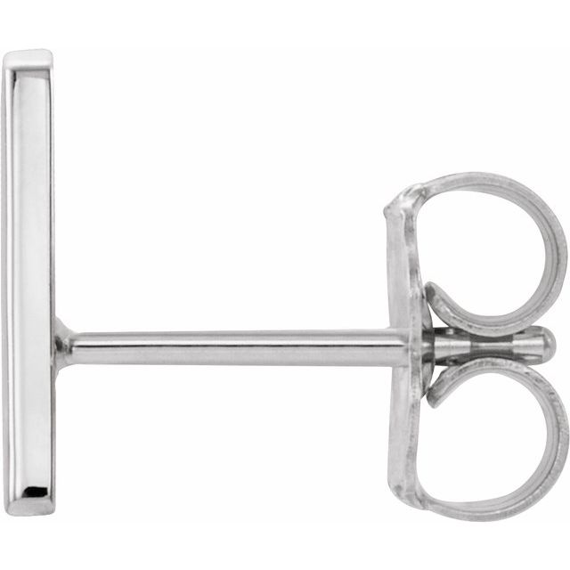 Sterling Silver Single Initial A Earring