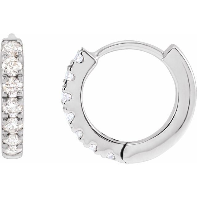 14K 1/5 CTW Lab-Grown Diamond Hoop Earrings