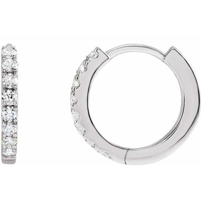 14K 1/5 CTW Lab-Grown Diamond Hoop Earrings